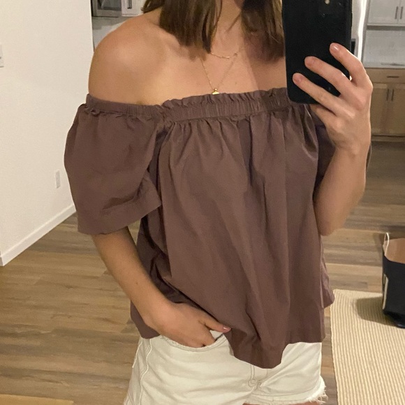 GAP Flutter Sleeve Top / open neck in deep purple💜 - Picture 6 of 9